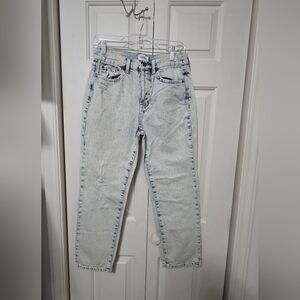 Pistola Charlie Acid Wash High Rise Straight Leg Jeans Size 28